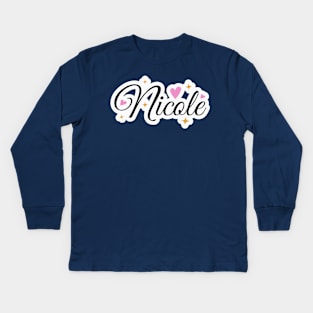 Nicole name cute design Kids Long Sleeve T-Shirt